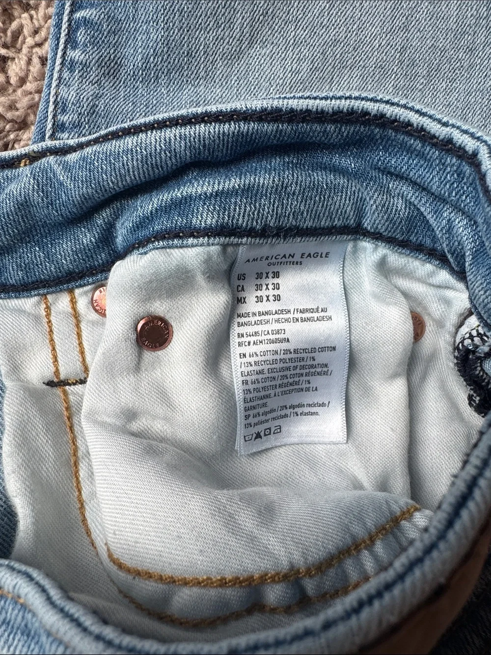 American Eagle Outfitters Light Blue Athletic Skinny Jeans